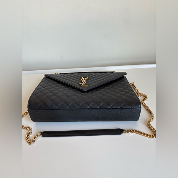 Saint Laurent Envelope Triquilt Large YSL Shoulder Bag in Grained Leather - Picture 7 of 13
